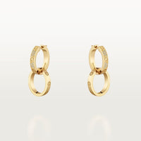 [LOVE LUCKY]LOVE 3.3MM DANGLE HALF DIAMOND EARRINGS